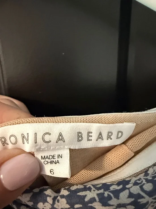 Veronica Beard Blue and White Strapless Ruched Floral Midi Dress - Picture 3 of 12